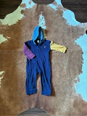 GAP Navy One-Piece Bodysuit with Purple and Yellow Sleeves